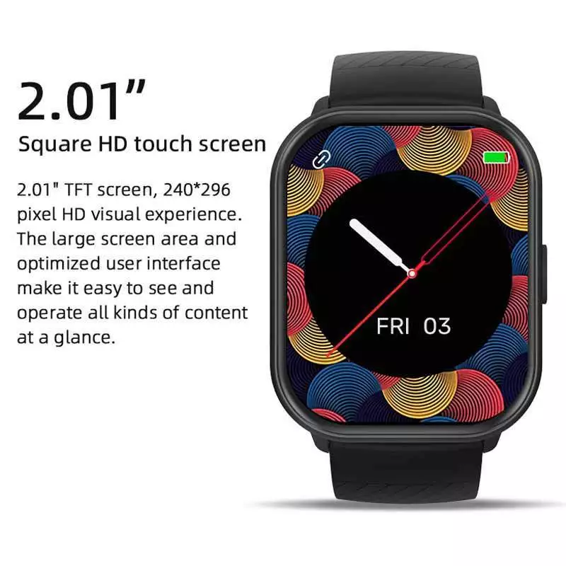 Smart Watch Bluetooth Call Message Reminder Health Monitoring Step calorie tracking Heart Rate Monitoring 2.01'' Full Screen Waterproof Smartwatch Couple Smart watch Men Smartwatch Women Smartwatch
