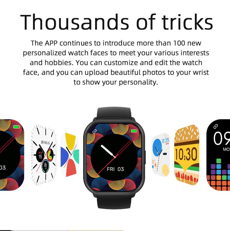 Smart Watch Bluetooth Call Message Reminder Health Monitoring Step calorie tracking Heart Rate Monitoring 2.01'' Full Screen Waterproof Smartwatch Couple Smart watch Men Smartwatch Women Smartwatch