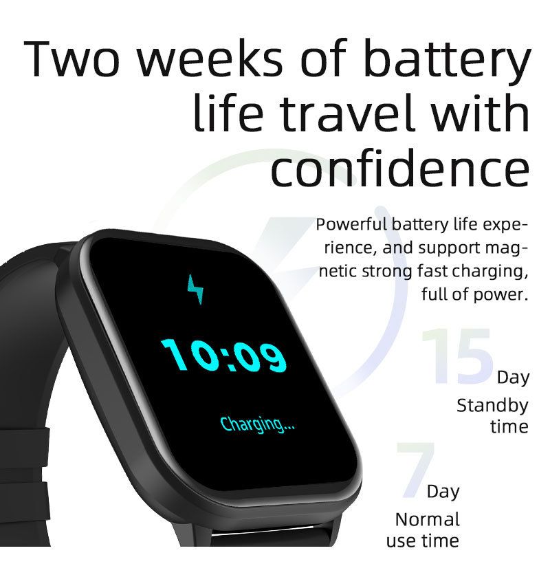 Smart Watch Bluetooth Call Message Reminder Health Monitoring Step calorie tracking Heart Rate Monitoring 2.01'' Full Screen Waterproof Smartwatch Couple Smart watch Men Smartwatch Women Smartwatch