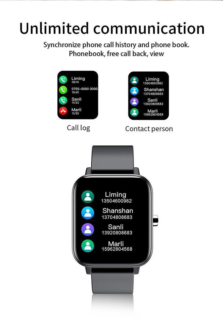 P8 H10 Bluetooth call smart watch heart rate blood pressure Full screen sports smart watch waterproof sports bracelet Men smart watch 1.69inch Touch Control Women Smartwatch Unisex Watches Kids Watch