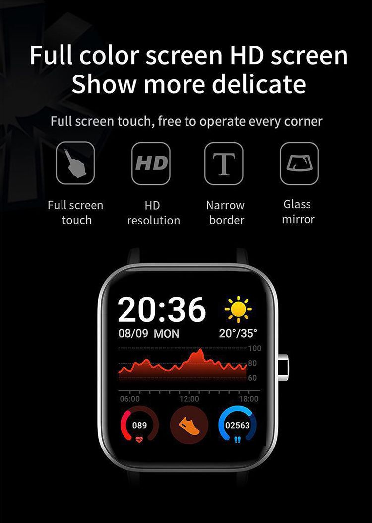 P8 H10 Bluetooth call smart watch heart rate blood pressure Full screen sports smart watch waterproof sports bracelet Men smart watch 1.69inch Touch Control Women Smartwatch Unisex Watches Kids Watch