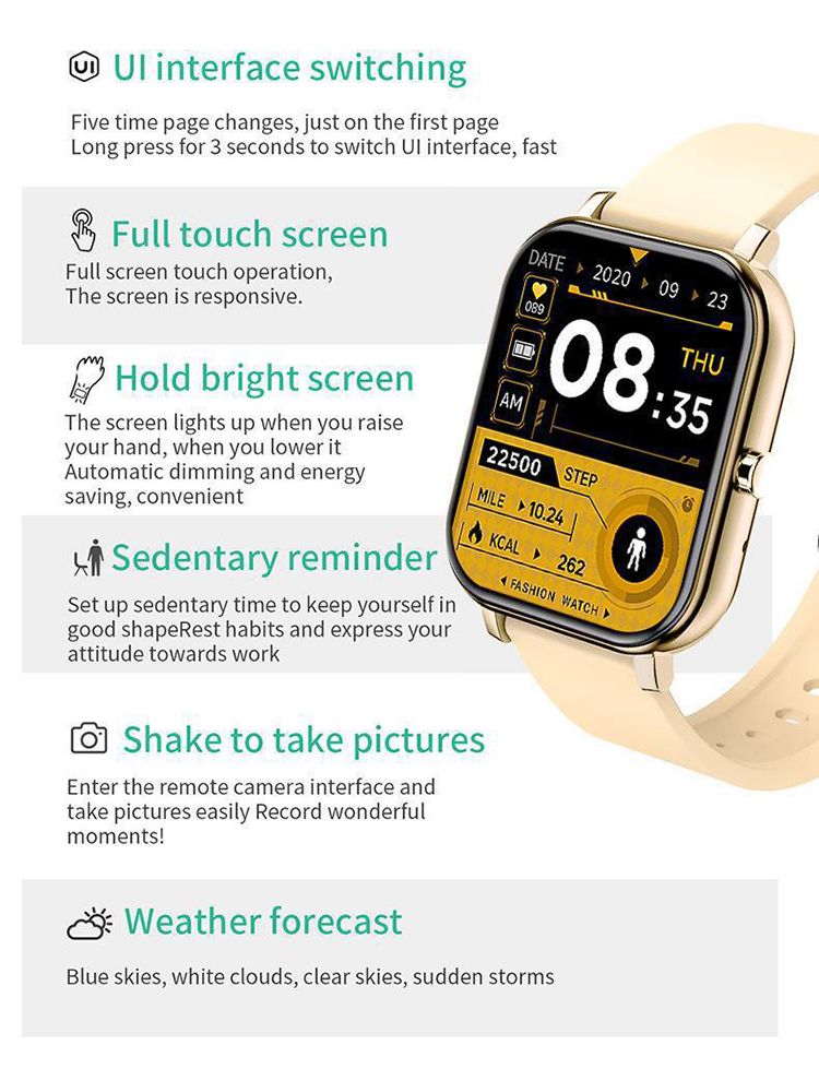 P8 H10 Bluetooth call smart watch heart rate blood pressure Full screen sports smart watch waterproof sports bracelet Men smart watch 1.69inch Touch Control Women Smartwatch Unisex Watches Kids Watch