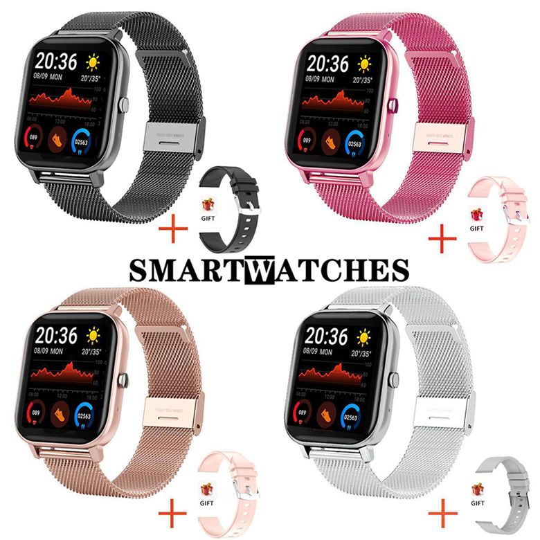 P8 H10 Bluetooth call smart watch heart rate blood pressure Full screen sports smart watch waterproof sports bracelet Men smart watch 1.69inch Touch Control Women Smartwatch Unisex Watches Kids Watch