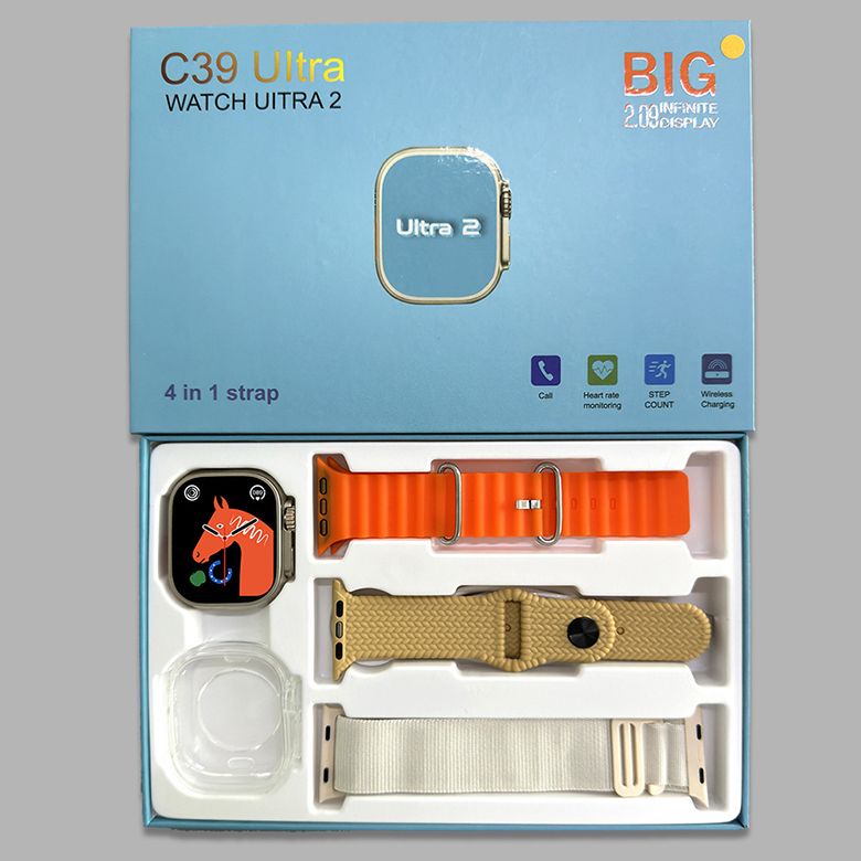 4 in 1 C39 Ultra Smartwatch Men/Women Fitness Tracker Waterproof Heart Rate Smart Watch Sports Smart watch For Men Smart watch Women Smartwatch Wrist Watch Kids Watch couple watch Gift Set T900 Ulta