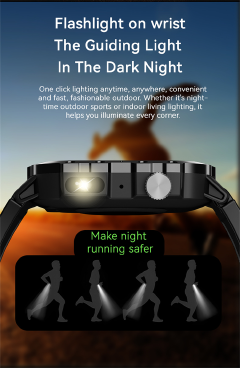 Men's Smart Watch Outdoor mountaineering Fitness Sports Smart Watch For Men H11 Smartwatches With Flashlight Touch Screen Waterproof Watches BT Call Wrist Watch Men Sports Watch Kids Digital Watch