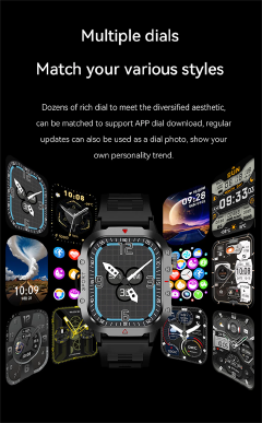 Men's Smart Watch Outdoor mountaineering Fitness Sports Smart Watch For Men H11 Smartwatches With Flashlight Touch Screen Waterproof Watches BT Call Wrist Watch Men Sports Watch Kids Digital Watch