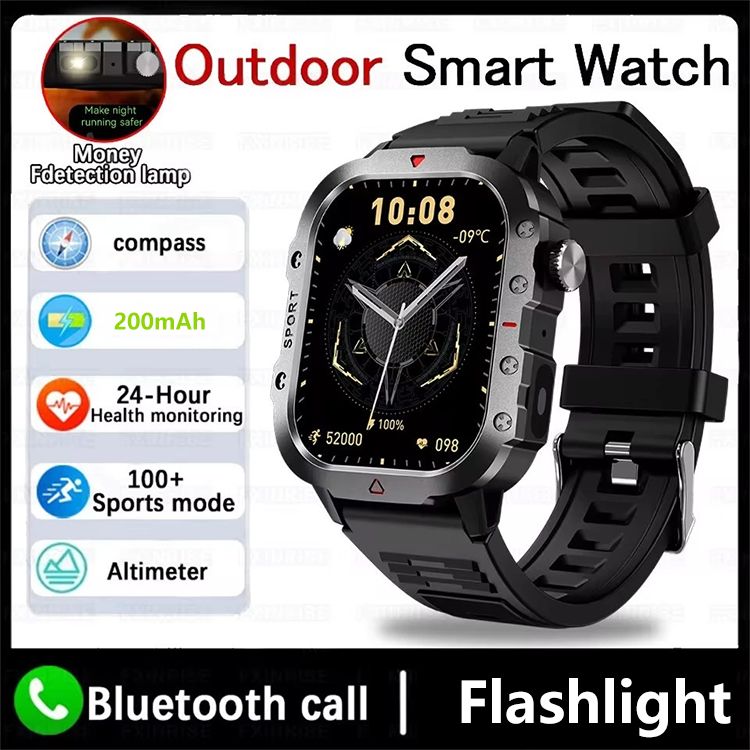 Outdoor Waterproof Sports Smart Watch Fitness Heart Rate Men Smart watch With Flashlight Man Watches Couple Watch Multifunction Bluetooth Smartwatches H11 Smart Band Wrist Watch Men's Watch Kids Watch