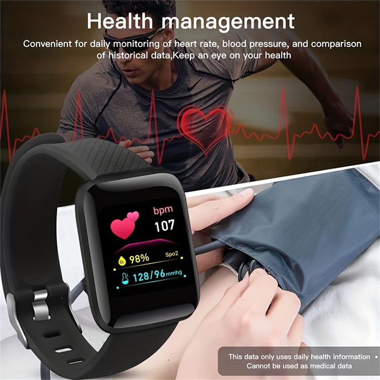 116 Plus Smart Watch Heart Rate Blood Pressure Waterproof smart watch Sports smartwatch For Men smart watch For Kids Bluetooth smart watch for Women Kids Watch Wrist Watch Digital Watch Girl Boy Watch