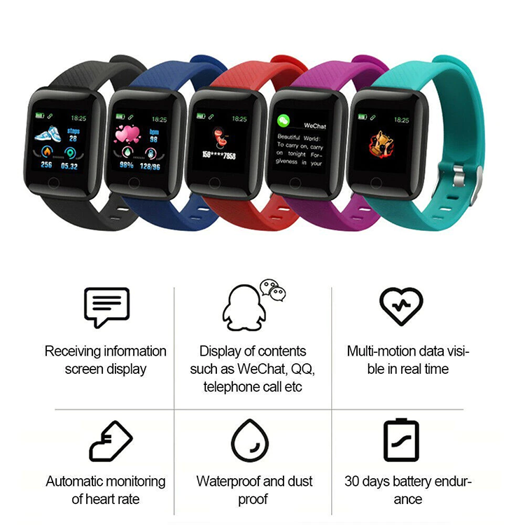 116 Plus Smart Watch Heart Rate Blood Pressure Waterproof smart watch Sports smartwatch For Men smart watch For Kids Bluetooth smart watch for Women Kids Watch Wrist Watch Digital Watch Girl Boy Watch