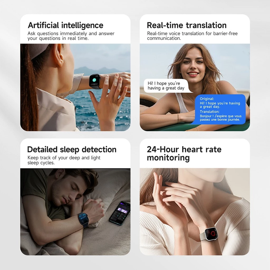 Watch 10 Smart Watch Heart Rate Blood sugar Monitoring watch uric acid automatic blood pressure detection Healthy sleep monitoring Men's Smart watch Women Smartwatch Couple Waterproof Sports watch