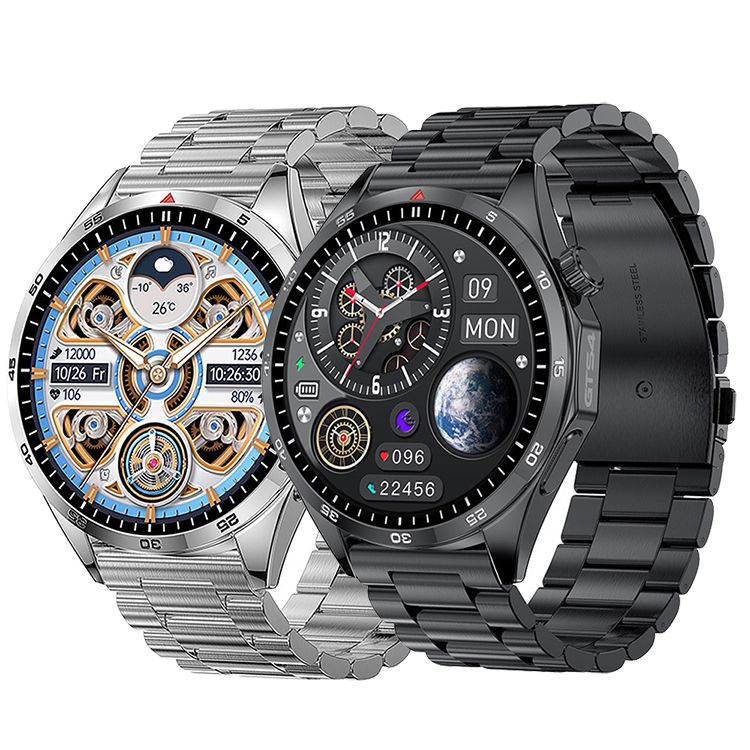 Man Smartwatches Men Fitness Sports Smart watch Steel Band Bluetooth Call Smart Watch 1.5'' Touch Screen Heart Rate Monitor GT4 LT09 Message Reminder Waterproof Smartwatch Silver Smart watch For Men