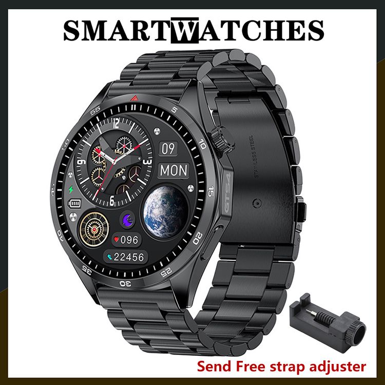 Man Smartwatches Men Fitness Sports Smart watch Steel Band Bluetooth Call Smart Watch 1.5'' Touch Screen Heart Rate Monitor GT4 LT09 Message Reminder Waterproof Smartwatch Silver Smart watch For Men