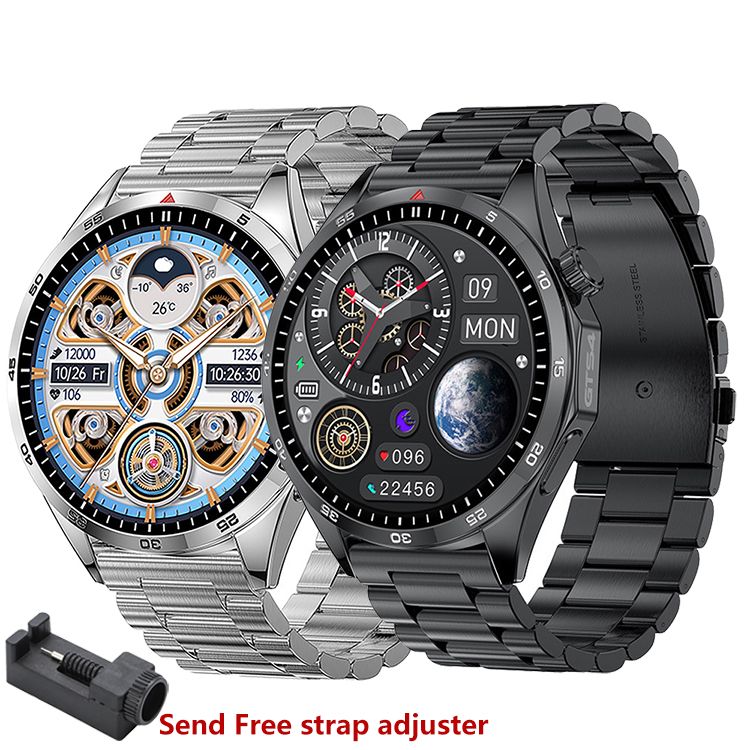 Man Smartwatches Men Fitness Sports Smart watch Steel Band Bluetooth Call Smart Watch 1.5'' Touch Screen Heart Rate Monitor GT4 LT09 Message Reminder Waterproof Smartwatch Silver Smart watch For Men