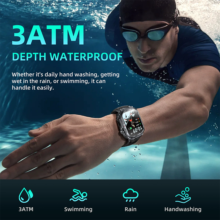 Men's Smart Watch Outdoor Sports Smart Watch S320B Bluetooth Call Sports Watch Compass Waterproof Smart Watch For Men Heart Rate Blood Pressure Blood Oxygen Monitoring Smartwatches With Flashlight