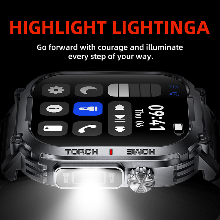 Men's Smart Watch Outdoor Sports Smart Watch S320B Bluetooth Call Sports Watch Compass Waterproof Smart Watch For Men Heart Rate Blood Pressure Blood Oxygen Monitoring Smartwatches With Flashlight