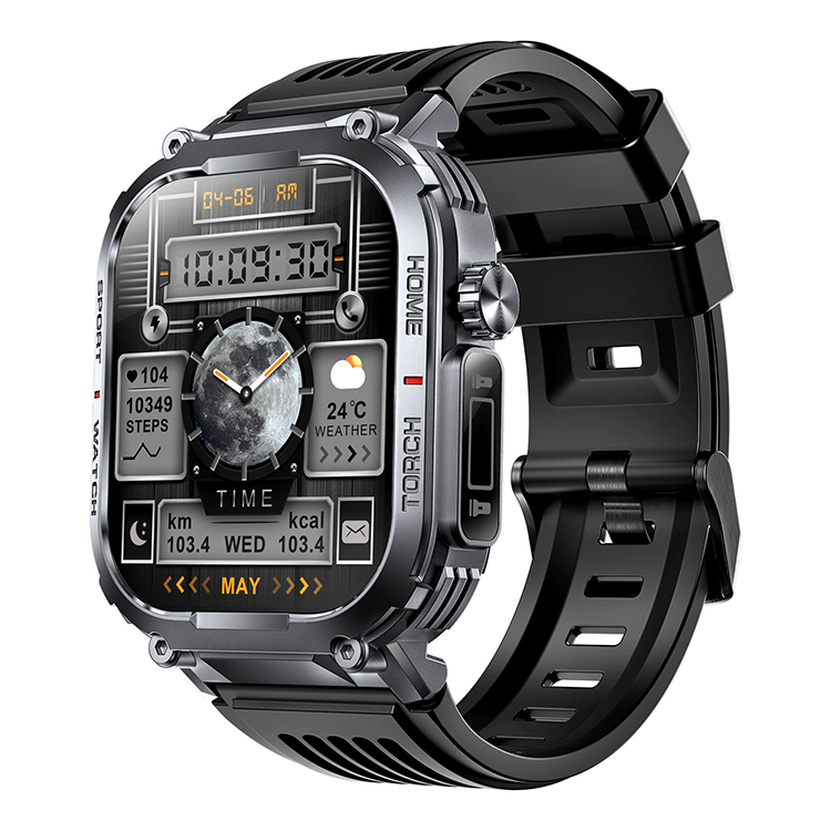 Men's Smart Watch Outdoor Sports Smart Watch S320B Bluetooth Call Sports Watch Compass Waterproof Smart Watch For Men Heart Rate Blood Pressure Blood Oxygen Monitoring Smartwatches With Flashlight