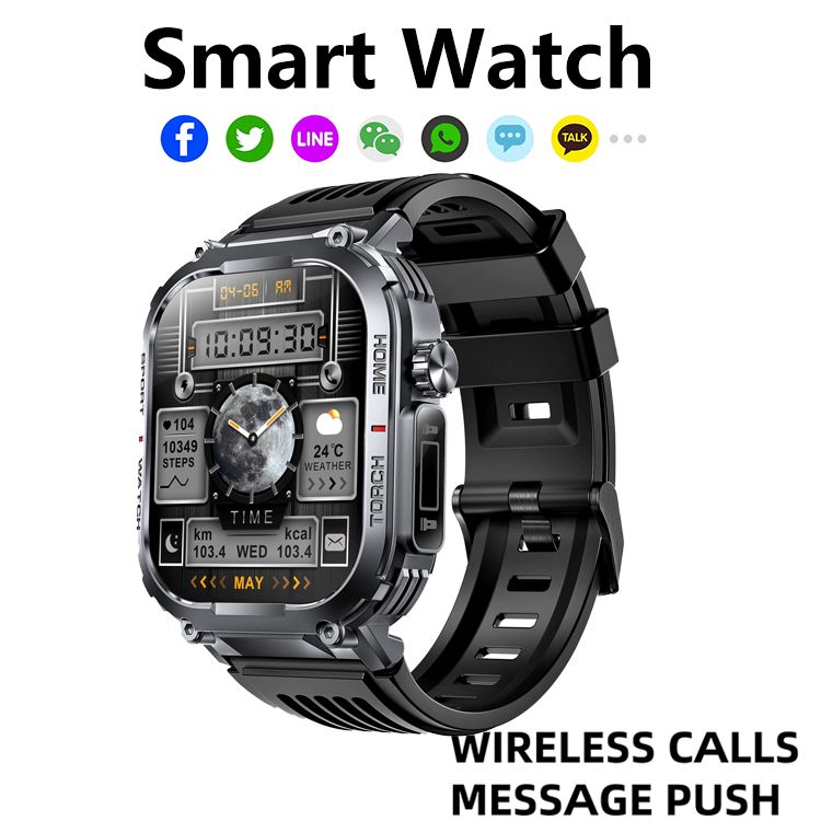 Men's Smart Watch Outdoor Sports Smart Watch S320B Bluetooth Call Sports Watch Compass Waterproof Smart Watch For Men Heart Rate Blood Pressure Blood Oxygen Monitoring Smartwatches With Flashlight