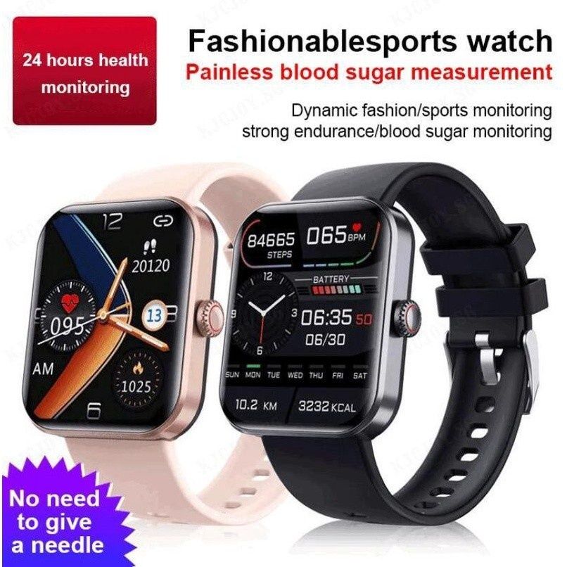 Smartwatches Men smart watch Steel Band Blood Glucose Sugar Oxygen Pressure Sports Watch Woman Smartwatch 1.91'' Screen Body Temperature Monitor Smart watch for woman couple watches for IOS Android