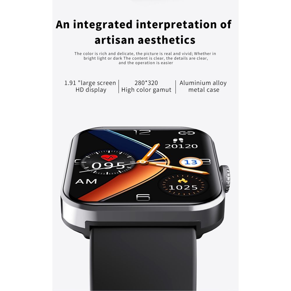 Smartwatches Men smart watch Steel Band Blood Glucose Sugar Oxygen Pressure Sports Watch Woman Smartwatch 1.91'' Screen Body Temperature Monitor Smart watch for woman couple watches for IOS Android