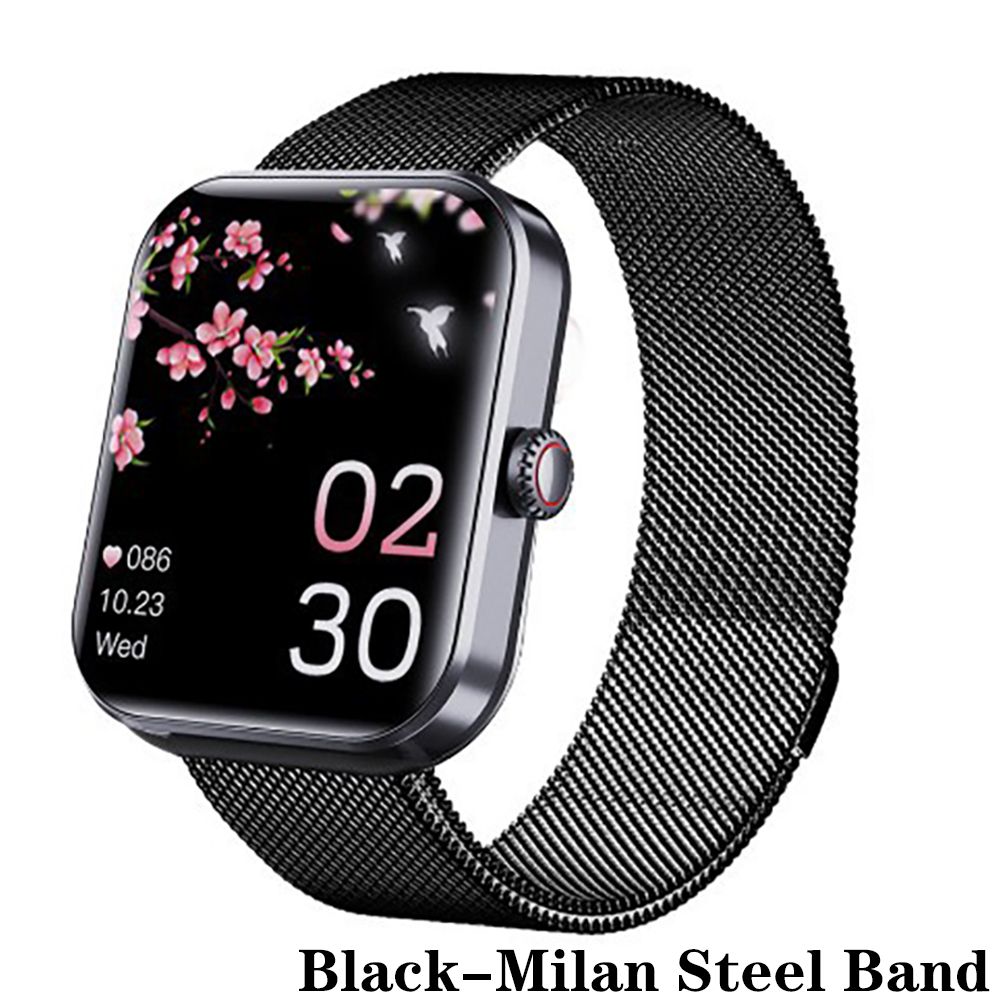 Smartwatches Men smart watch Steel Band Blood Glucose Sugar Oxygen Pressure Sports Watch Woman Smartwatch 1.91'' Screen Body Temperature Monitor Smart watch for woman couple watches for IOS Android