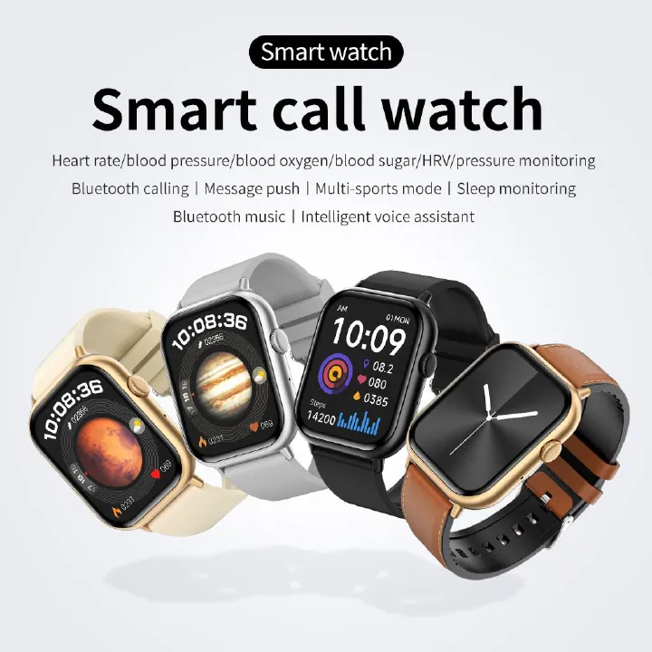 G44 smart watch bracelet blood pressure blood oxygen heart rate monitoring waterproof smart watch sports smart watch men's watch women's smartwatch PU leather strap business casual fashion watch