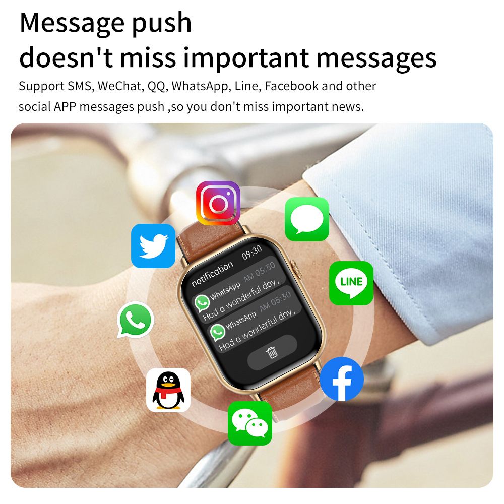 G44 smart watch bracelet blood pressure blood oxygen heart rate monitoring waterproof smart watch sports smart watch men's watch women's smartwatch PU leather strap business casual fashion watch