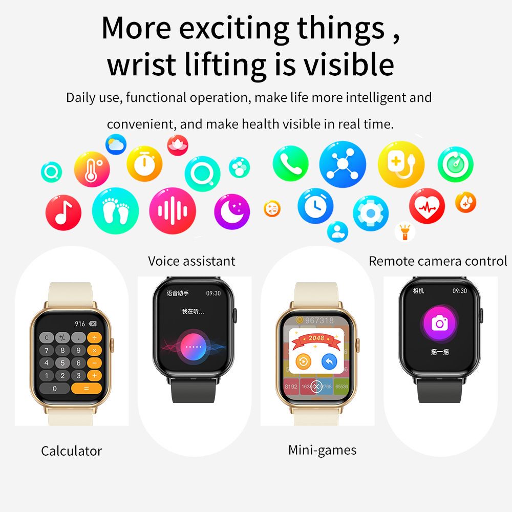 G44 smart watch bracelet blood pressure blood oxygen heart rate monitoring waterproof smart watch sports smart watch men's watch women's smartwatch PU leather strap business casual fashion watch