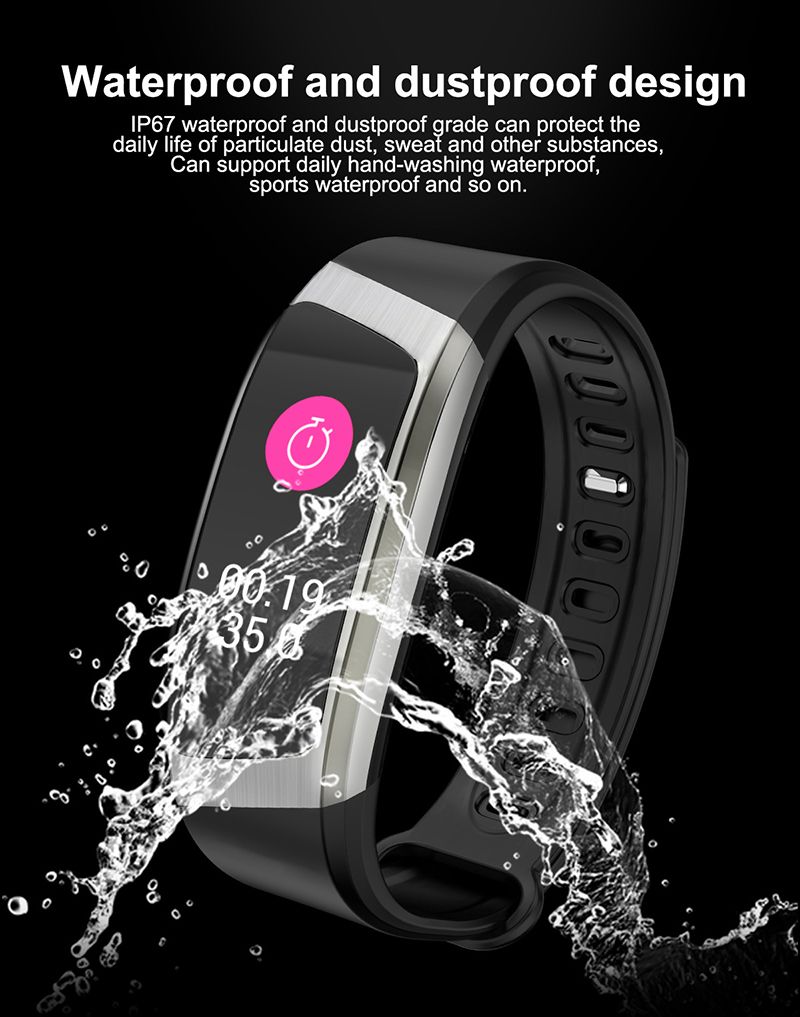 E18 Smart Bracelet Bluetooth Call Men Smart Watch Women Smartwatch Heart Rate Test Waterproof Sports Smart watch 0.96'' Curved screen touch Control Step Count Blood Pressure Monitor Couple Watches