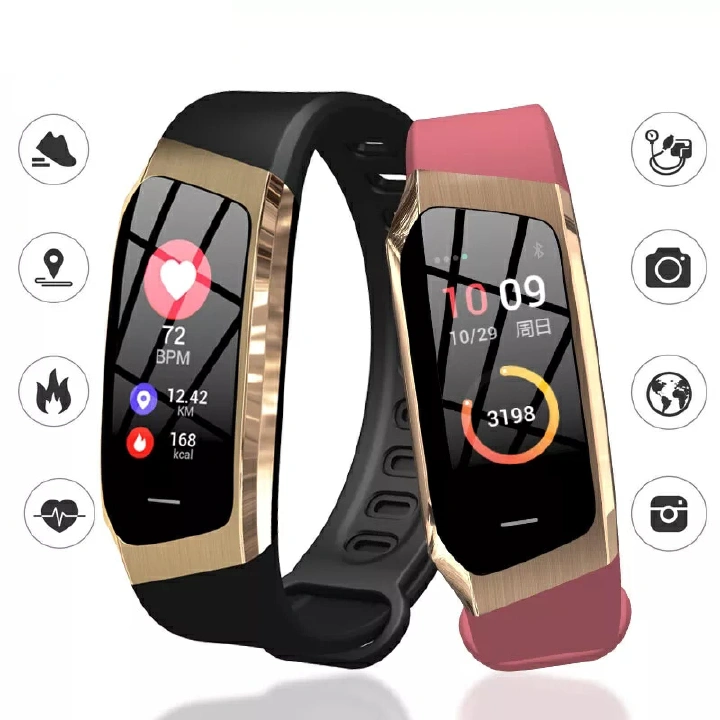 E18 Smart Bracelet Bluetooth Call Men Smart Watch Women Smartwatch Heart Rate Test Waterproof Sports Smart watch 0.96'' Curved screen touch Control Step Count Blood Pressure Monitor Couple Watches