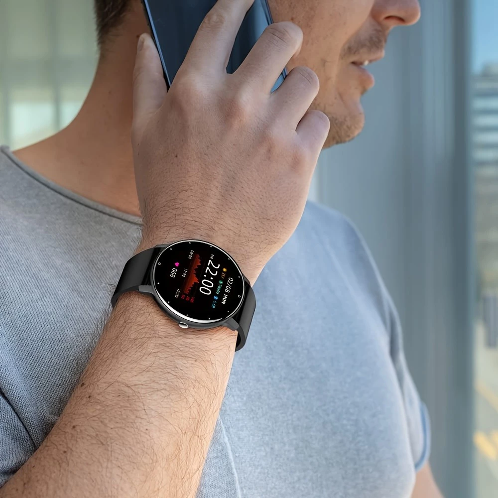 Men's Smart Watch Woman Smartwatch Round Screen Bluetooth call Fitness Sports Heart Rate Monitor Waterproof Sports Watch for iPhone xiaomi Android Smart Bracelet Men Gift sports smart watch For Men