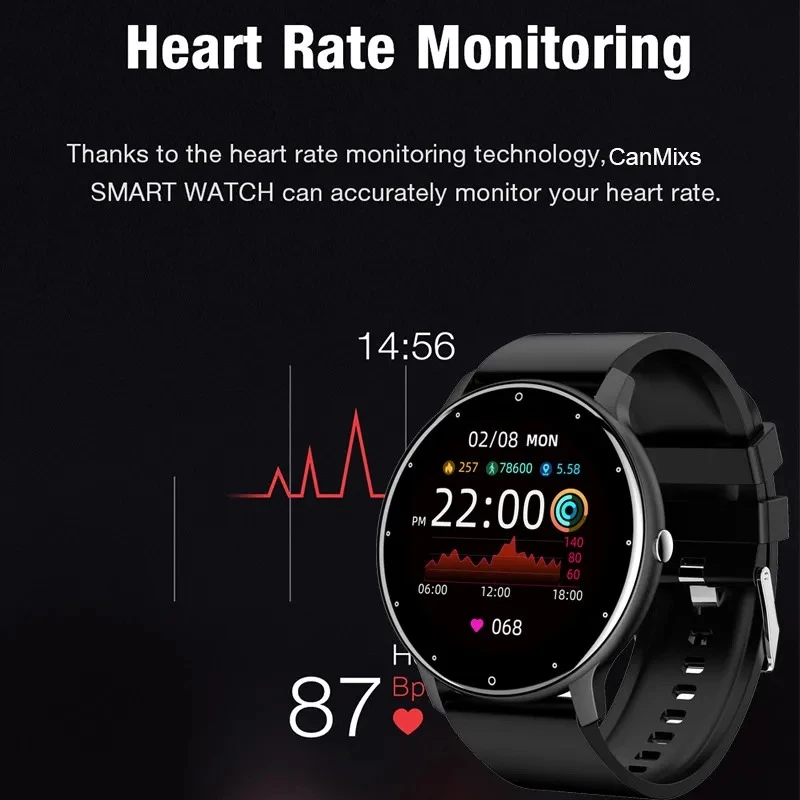 Men's Smart Watch Woman Smartwatch Round Screen Bluetooth call Fitness Sports Heart Rate Monitor Waterproof Sports Watch for iPhone xiaomi Android Smart Bracelet Men Gift sports smart watch For Men