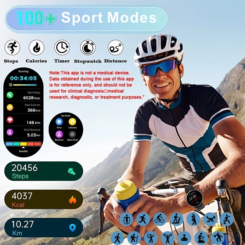 Men's Smart Watch Woman Smartwatch Round Screen Bluetooth call Fitness Sports Heart Rate Monitor Waterproof Sports Watch for iPhone xiaomi Android Smart Bracelet Men Gift sports smart watch For Men