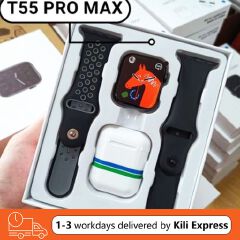 1.77'' Bluetooth Smart watch with earbuds 2 in 1 Men Smartwatch Waterproof Heart Rate Monitor Fitness Sports Smart watches With Bluetooth Earphone 2 Straps Multifunction Smart Watch For Men and Women