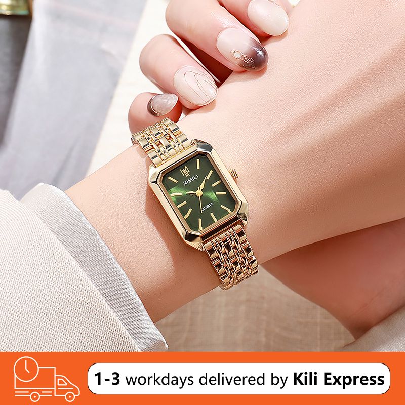 JQSEN Women's Watch Light Luxury Steel Band Female Student Fashion Casual Square Quartz Watch Analog Watch Gold Watch for woman Valentine's Day present girlfriend gift mother's day gift ladies watch