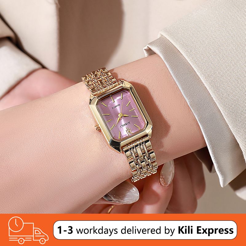 JQSEN Women's Watch Light Luxury Steel Band Female Student Fashion Casual Square Quartz Watch Analog Watch Gold Watch for woman Valentine's Day present girlfriend gift mother's day gift ladies watch
