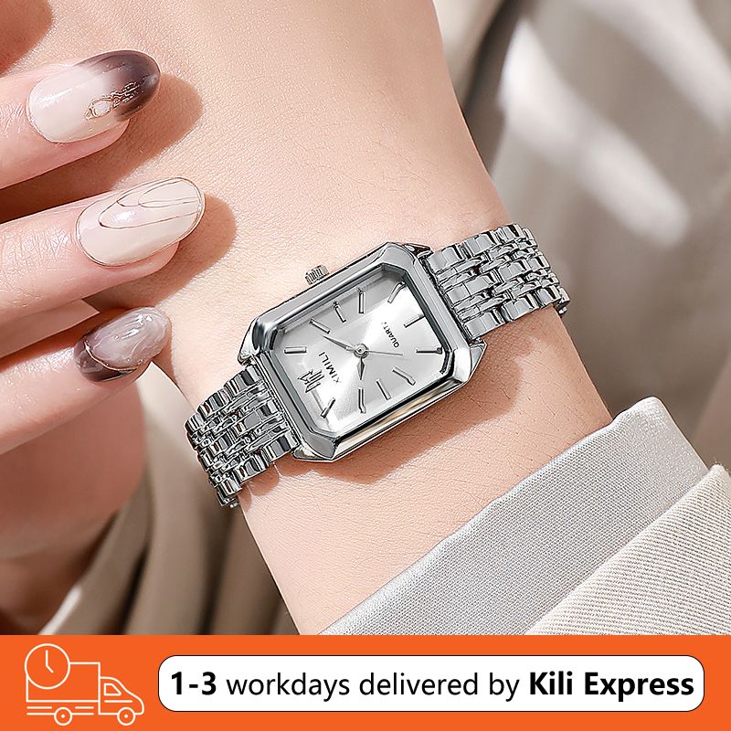 JQSEN Women's Watch Light Luxury Steel Band Female Student Fashion Casual Square Quartz Watch Analog Watch Gold Watch for woman Valentine's Day present girlfriend gift mother's day gift ladies watch