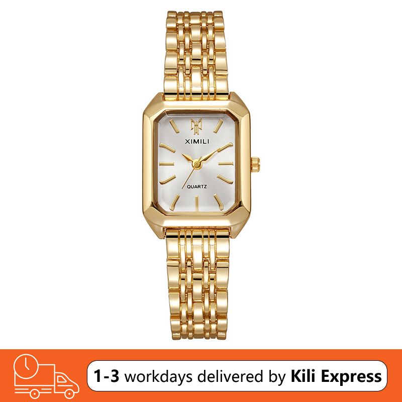 JQSEN Women's Watch Light Luxury Steel Band Female Student Fashion Casual Square Quartz Watch Analog Watch Gold Watch for woman Valentine's Day present girlfriend gift mother's day gift ladies watch