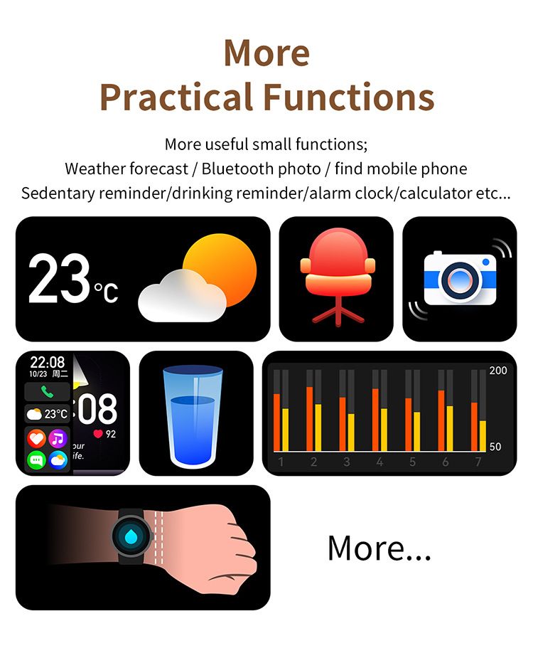 CY18 Women's Smart Watch AMOLED Screen Bluetooth Smart Watch Men Woman Health Monitor Sports Watch Blood Oxygen Heart Rate Monitor Fitness Sports Smart Watch Waterproof Women Gold Watch Men Smartwatch