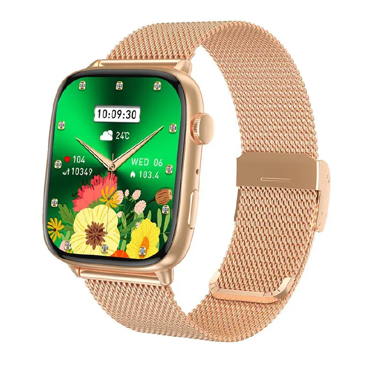 CY18 Women's Smart Watch AMOLED Screen Bluetooth Smart Watch Men Woman Health Monitor Sports Watch Blood Oxygen Heart Rate Monitor Fitness Sports Smart Watch Waterproof Women Gold Watch Men Smartwatch