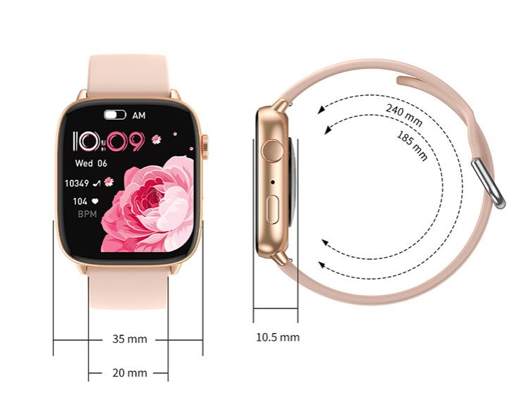 CY18 Women's Smart Watch AMOLED Screen Bluetooth Smart Watch Men Woman Health Monitor Sports Watch Blood Oxygen Heart Rate Monitor Fitness Sports Smart Watch Waterproof Women Gold Watch Men Smartwatch