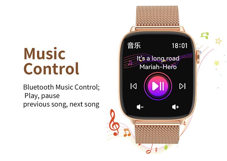 CY18 Women's Smart Watch AMOLED Screen Bluetooth Smart Watch Men Woman Health Monitor Sports Watch Blood Oxygen Heart Rate Monitor Fitness Sports Smart Watch Waterproof Women Gold Watch Men Smartwatch