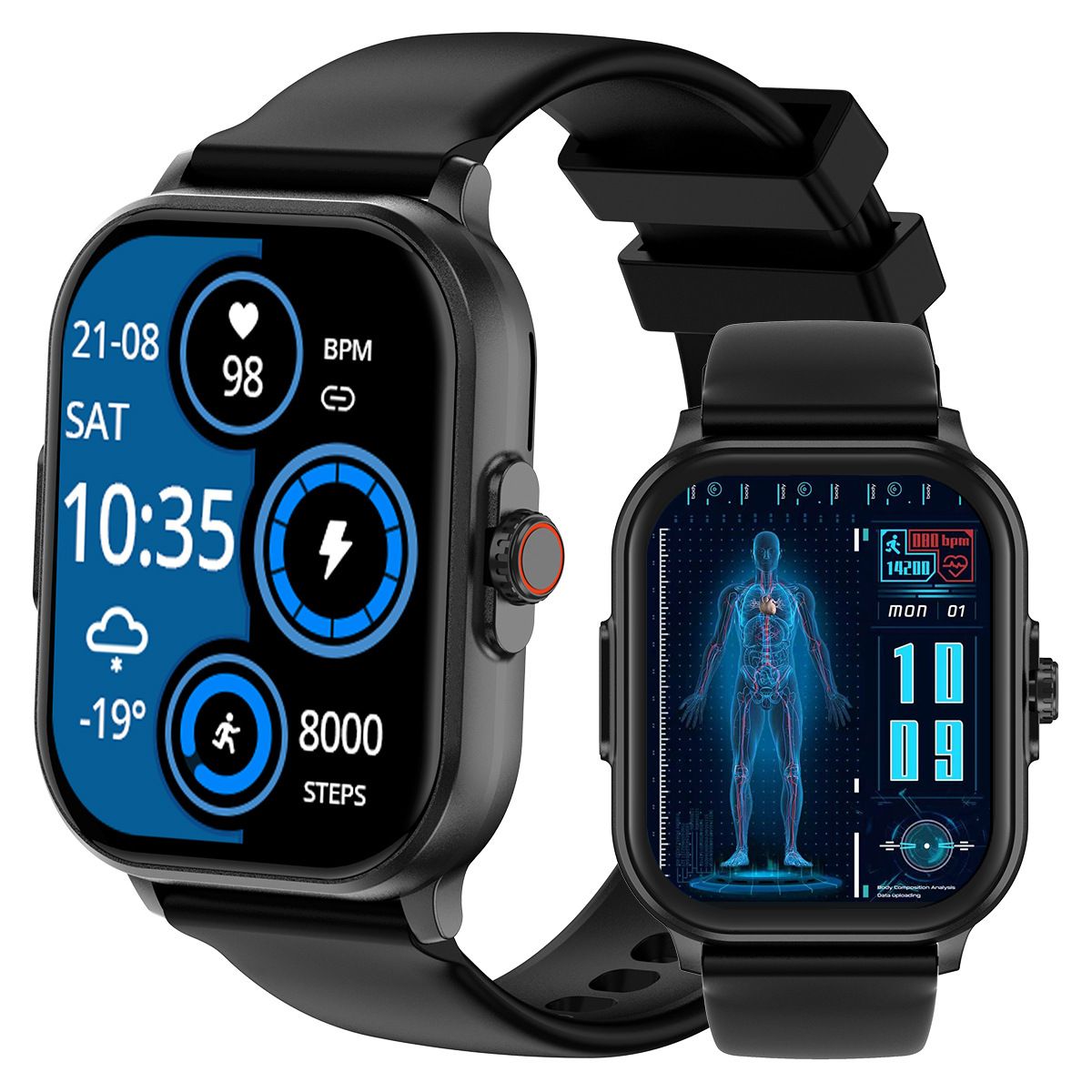 Bluetooth Smartwatch E02 ECG Monitor Blood Pressure Measurement Smartwatch Men heart rate 2.01'' full touch Waterproof Men Smart Watch Blood Sugar Test Woman Smart Watch Unisex Watch GPS Sports Watch