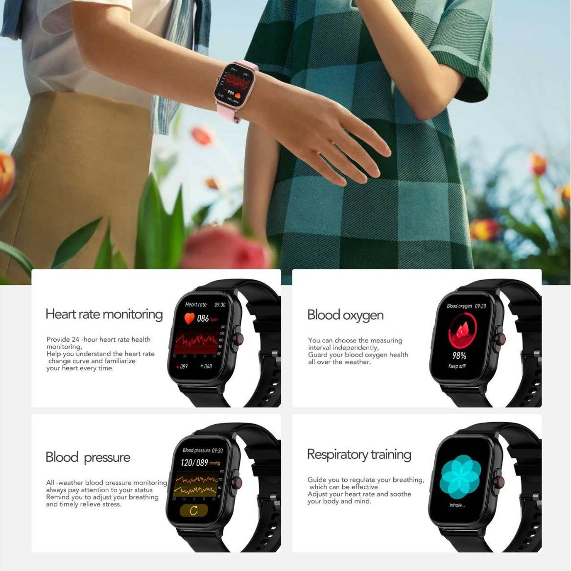 Bluetooth Smartwatch E02 ECG Monitor Blood Pressure Measurement Smartwatch Men heart rate 2.01'' full touch Waterproof Men Smart Watch Blood Sugar Test Woman Smart Watch Unisex Watch GPS Sports Watch