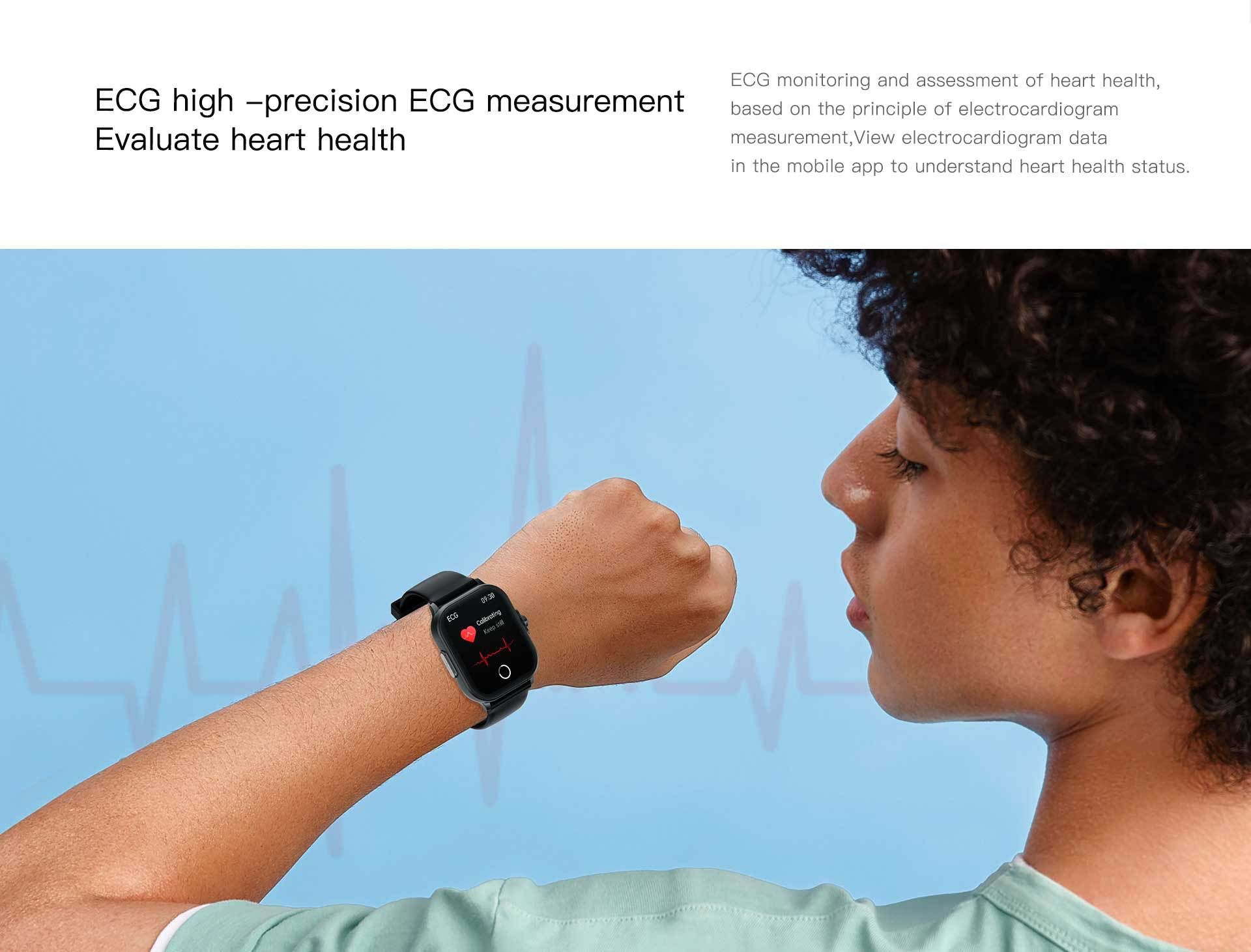 Bluetooth Smartwatch E02 ECG Monitor Blood Pressure Measurement Smartwatch Men heart rate 2.01'' full touch Waterproof Men Smart Watch Blood Sugar Test Woman Smart Watch Unisex Watch GPS Sports Watch