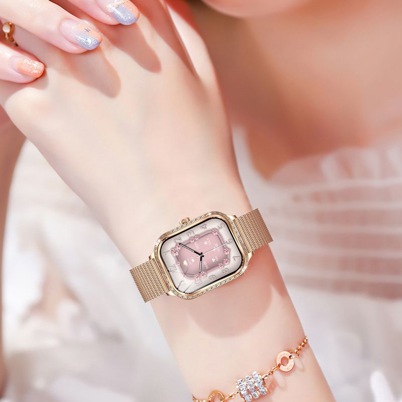 Women smart watch MK88 1.75-inch curved screen Bluetooth call Heart Rate monitor waterproof watch Women Smartwatch Ladies Watch Sports Smart Watch For Women PU Leather Lady Smart Watch With diamonds