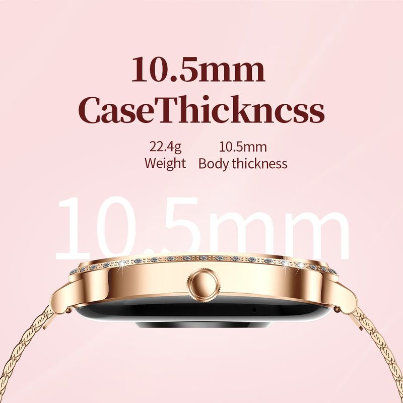 Women smart watch MK88 1.75-inch curved screen Bluetooth call Heart Rate monitor waterproof watch Women Smartwatch Ladies Watch Sports Smart Watch For Women PU Leather Lady Smart Watch With diamonds