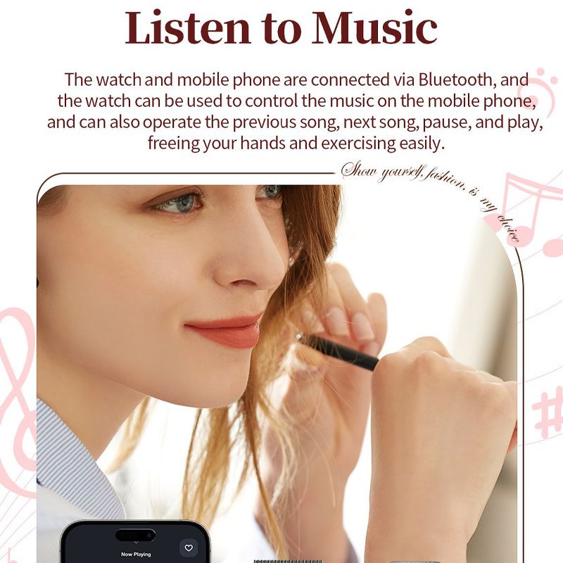 Women smart watch MK88 1.75-inch curved screen Bluetooth call Heart Rate monitor waterproof watch Women Smartwatch Ladies Watch Sports Smart Watch For Women PU Leather Lady Smart Watch With diamonds
