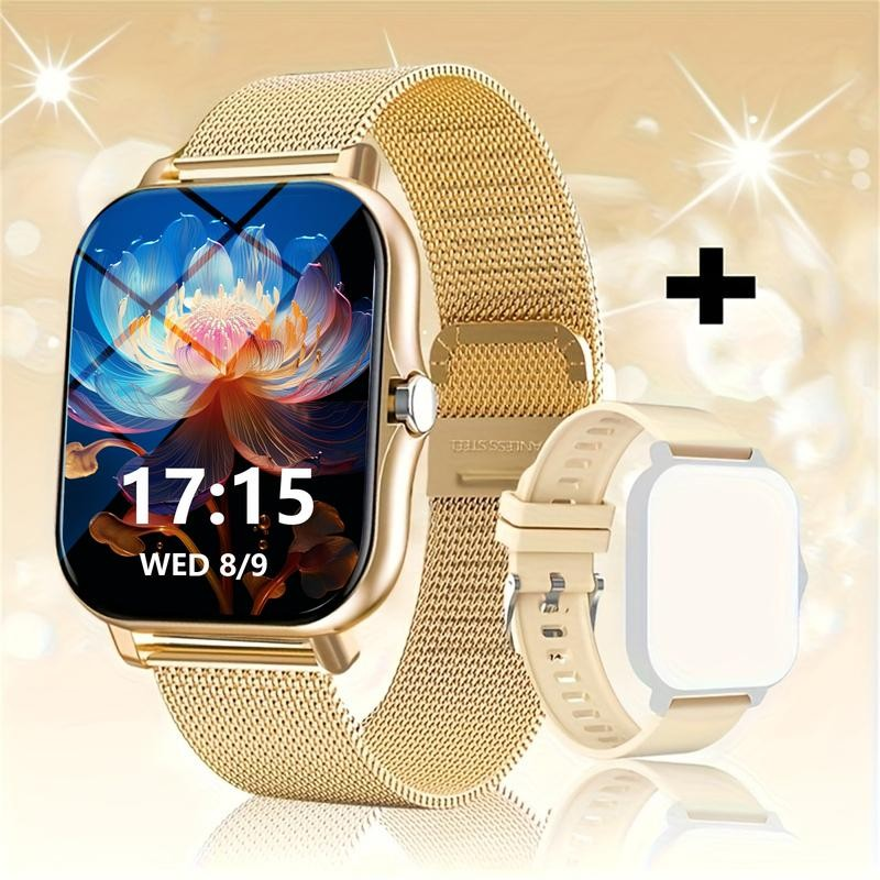 Smart Watch Men Women Waterproof Sports Fitness Bluetooth Call Big Touchscreen Stainless Steel Smartwatch Heart Rate Smart Bracelet Ladies Watch Couple Watch Kids Smartwatch Sports Smart Watch For Men