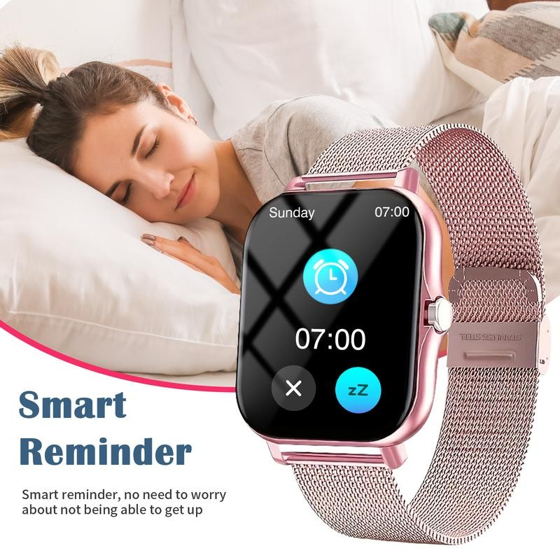 Smart Watch Men Women Waterproof Sports Fitness Bluetooth Call Big Touchscreen Stainless Steel Smartwatch Heart Rate Smart Bracelet Ladies Watch Couple Watch Kids Smartwatch Sports Smart Watch For Men