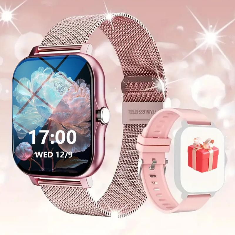 Smart Watch Men Women Waterproof Sports Fitness Bluetooth Call Big Touchscreen Stainless Steel Smartwatch Heart Rate Smart Bracelet Ladies Watch Couple Watch Kids Smartwatch Sports Smart Watch For Men